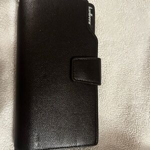Black Leather Phone Wallet Case